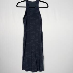 Monrow XSmall XS Vintage Black Camo Bodycon Sport Dress Midi Cotton Stretch